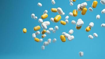 Colorful pills background. Illustration photo