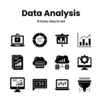 Carefully crafted data analysis and statistics icons, download this premium vectors easy to use