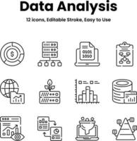 cuidadosamente hecho a mano datos análisis y Estadísticas iconos, descargar esta prima vectores fácil a utilizar