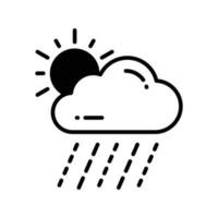 An editable icon of rainy cloud in modern style, ready to use vector