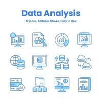 Carefully crafted data analysis and statistics icons, download this premium vectors easy to use