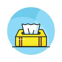 An icon of tissue box in trendy style, ready to use icon, hygiene accessory vector