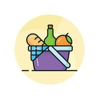 Grab this creatively designed icon of fruit basket in modern style, ready to use icon vector