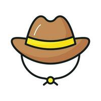 un increíble icono de sombrero en editable estilo aislado en blanco antecedentes vector