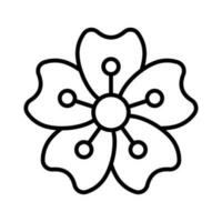 hermosa flor de Cereza florecer en moderno estilo, bien diseñado icono de flor vector