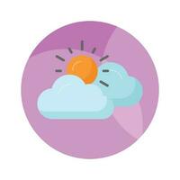 Sun with clouds denoting concept vector of weather in trendy style, premium icon