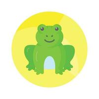 An amazing vector of frog in editable style, isolated on white background