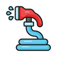 An editable icon of garden hose, water pipe vector, garden equipment vector