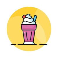 Ice cream cup in modern style, ready to use and download vector