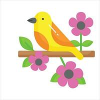 A bird sitting in a branch of tree, grab this beautiful icon of bird in editable style vector