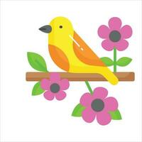 A bird sitting in a branch of tree, grab this beautiful icon of bird in editable style vector