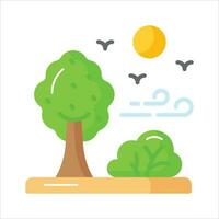 Trendy icon of forest isolated on white background, trees landscape vector