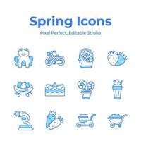 Get hold on this beautifully designed spring vectors, farming, gardening and agriculture icons set vector