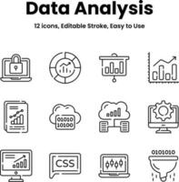 Carefully crafted data analysis and statistics icons, download this premium vectors easy to use