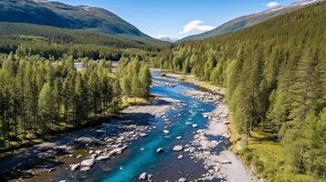 Mountain river background. Illustration photo