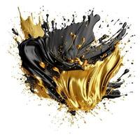 Black and golden splash. Illustration photo