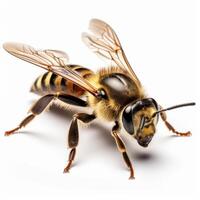 Macro bee isolated. Illustration photo