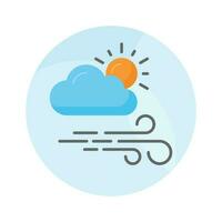 Sun with clouds denoting concept vector of weather in trendy style, premium icon