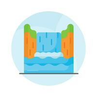 Check this beautifully designed vector of waterfall in editable style,