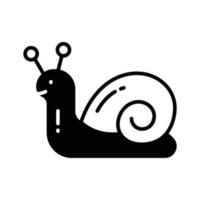 un icono de caracol en moderno estilo, hermosamente diseñado icono de caracol en de moda estilo vector