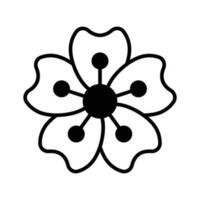 hermosa flor de Cereza florecer en moderno estilo, bien diseñado icono de flor vector