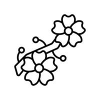 Beautiful flowers of cherry blossom in modern style, well designed icon of flowers vector