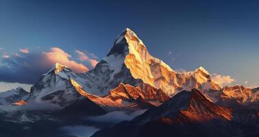 hermosa montaña fondo., ilustración ai generativo foto