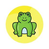 An amazing vector of frog in editable style, isolated on white background