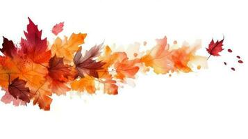 otoño hojas marco. ilustración ai generativo foto