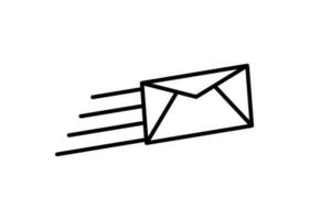 Fast email icon outline vector