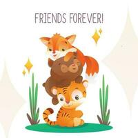 Happy friendship day illustration vector