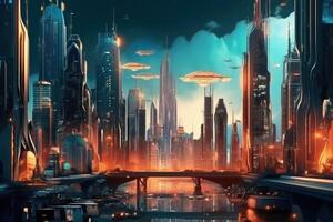 Futuristic cyber city with this captivating 4K wallpaper 26481512