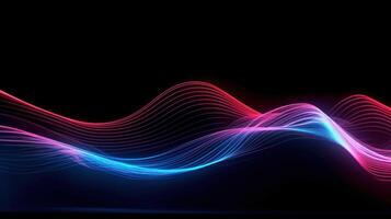 3d light wave with lights, in the style of dark sky-blue and crimson, speed and motion Illustration photo