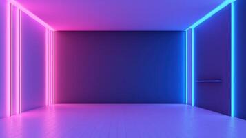 Empty Room An Dark Has Neon Pink Lights Inside Backgrounds