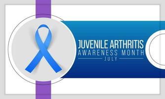 juvenil artritis conciencia mes es observado cada año en julio. el más común síntomas de el enfermedad son articulación hinchazón, dolor y rigidez, eso es por lo general un autoinmune trastorno. vector Arte