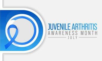 Juvenile Arthritis awareness month is observed every year in July. The most common symptoms of the disease are joint swelling, pain and stiffness, it is usually an autoimmune disorder. Vector art