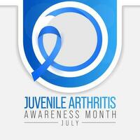 juvenil artritis conciencia mes es observado cada año en julio. el más común síntomas de el enfermedad son articulación hinchazón, dolor y rigidez, eso es por lo general un autoinmune trastorno. vector Arte