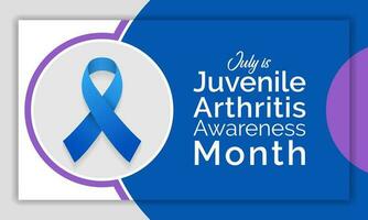 juvenil artritis conciencia mes es observado cada año en julio. el más común síntomas de el enfermedad son articulación hinchazón, dolor y rigidez, eso es por lo general un autoinmune trastorno. vector Arte