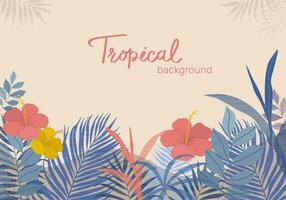 Colorful tropical leaves, foliage plant with frame nature, Template with place for text, lettering. Vector design illustration.