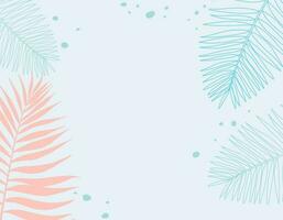 Tropical palm leaf summer on white background. Room for text, copy, lettering. Vector design illustration.