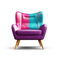 Modern vivid armchair isolated. Illustration photo