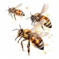 Honey bee isolated. Illustration photo