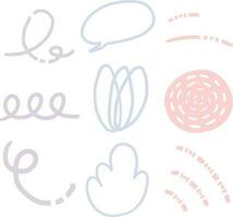 hand drawn illlustraion of lines and decorative element aesthetic vector