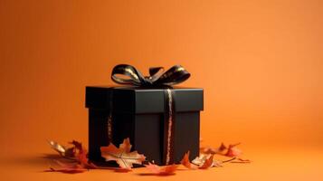 Autumn gift box. Illustration photo