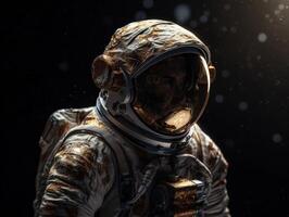 Astronaut in spacesuit against the background of the night sky Created with technology photo