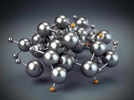 Abstract molecule model on dark background Created with technology. photo