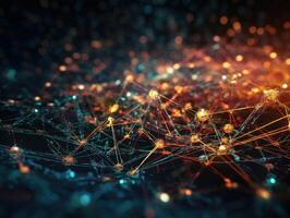 Global connection internet technology Futuristic network lines background Created with technology photo