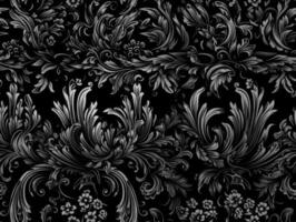 Seamless pattern Royal vintage Victorian Gothic background Rococo venzel and whorl created with technology. photo