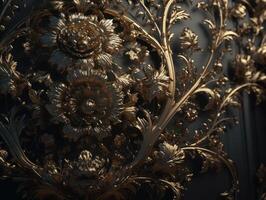 Royal vintage Victorian Gothic background Rococo venzel and whorl created with technology. photo