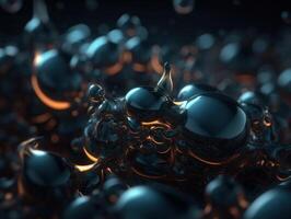 Abstract molecule model on dark background Created with technology. photo